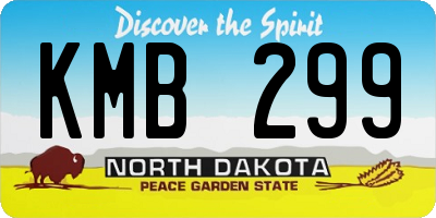 ND license plate KMB299