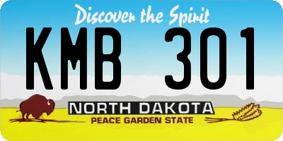ND license plate KMB301