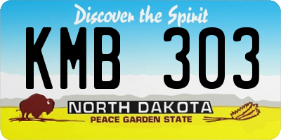 ND license plate KMB303