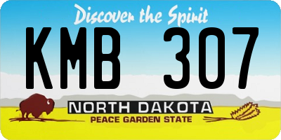 ND license plate KMB307