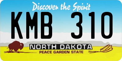 ND license plate KMB310