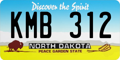 ND license plate KMB312