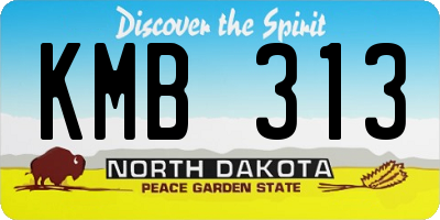 ND license plate KMB313