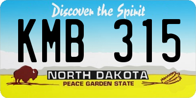 ND license plate KMB315