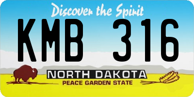 ND license plate KMB316