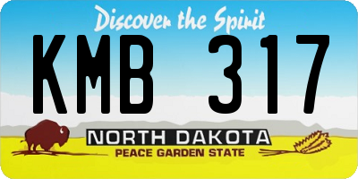 ND license plate KMB317