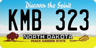 ND license plate KMB323