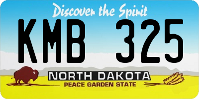 ND license plate KMB325