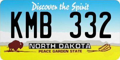 ND license plate KMB332