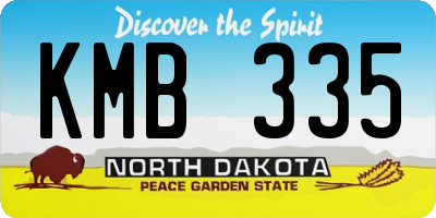 ND license plate KMB335