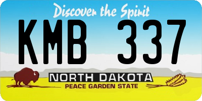 ND license plate KMB337
