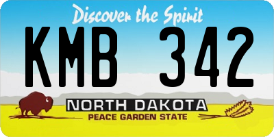ND license plate KMB342