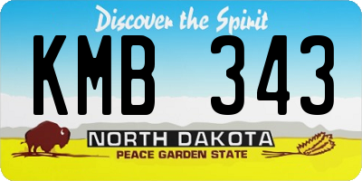ND license plate KMB343