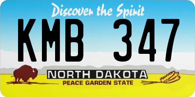 ND license plate KMB347