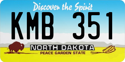 ND license plate KMB351