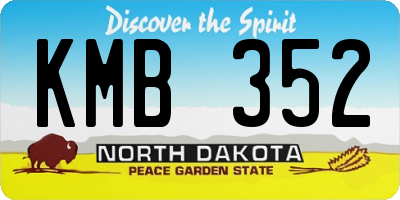 ND license plate KMB352