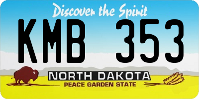 ND license plate KMB353