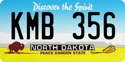 ND license plate KMB356