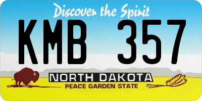 ND license plate KMB357