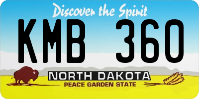 ND license plate KMB360