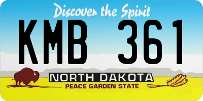 ND license plate KMB361