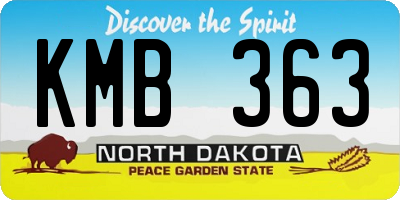 ND license plate KMB363