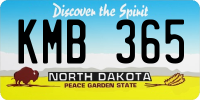 ND license plate KMB365