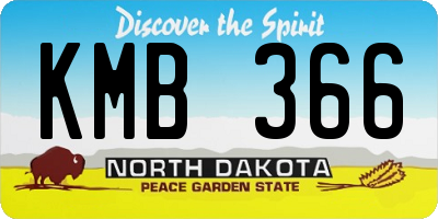 ND license plate KMB366