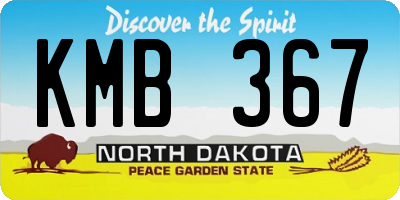 ND license plate KMB367