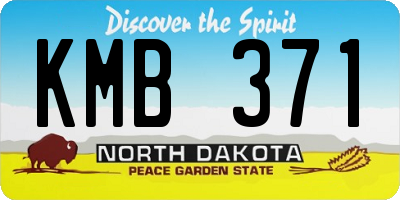 ND license plate KMB371