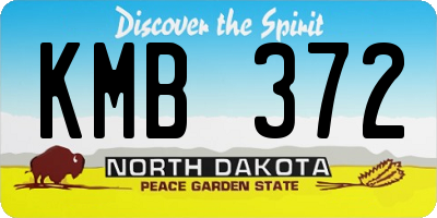 ND license plate KMB372