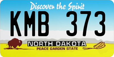 ND license plate KMB373
