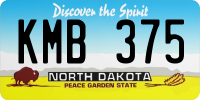 ND license plate KMB375