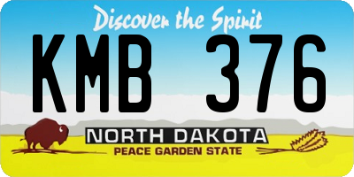 ND license plate KMB376