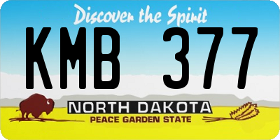 ND license plate KMB377