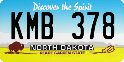 ND license plate KMB378
