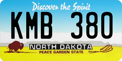 ND license plate KMB380
