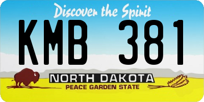 ND license plate KMB381