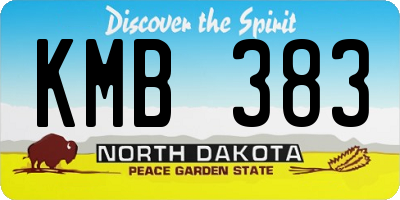 ND license plate KMB383