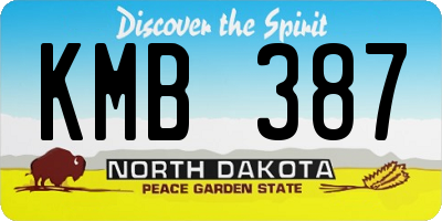 ND license plate KMB387