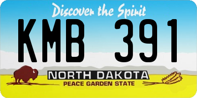 ND license plate KMB391