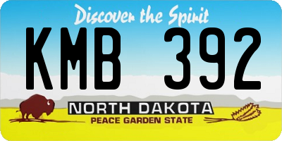 ND license plate KMB392