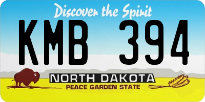 ND license plate KMB394