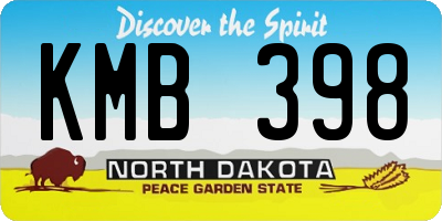 ND license plate KMB398