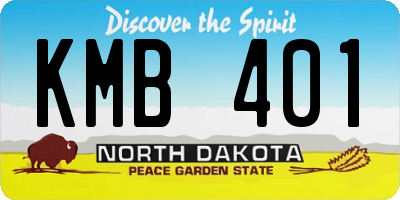 ND license plate KMB401