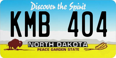 ND license plate KMB404
