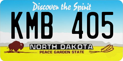 ND license plate KMB405