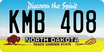 ND license plate KMB408