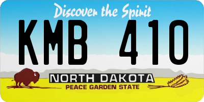 ND license plate KMB410