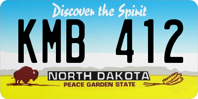 ND license plate KMB412